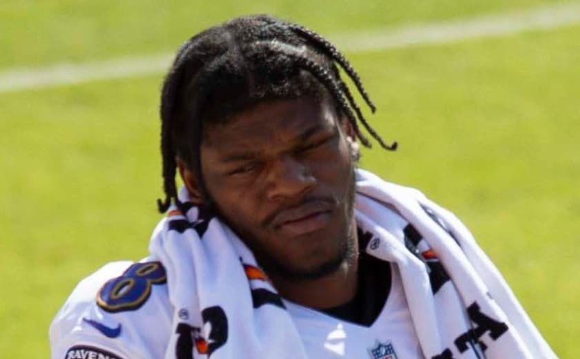 Lamar Jackson on the sidelines